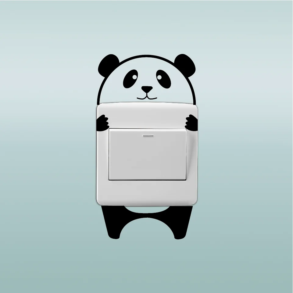 Милая наклейка для выключателя панда Panda 14 виниловая настенная с мультяшными