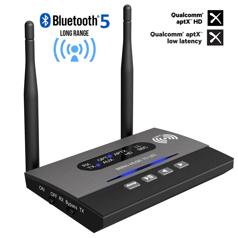 80 м Bluetooth 5 0 передатчик приемник большой диапазон 328ft 3 в 1 обход NFC аудио адаптер APTX