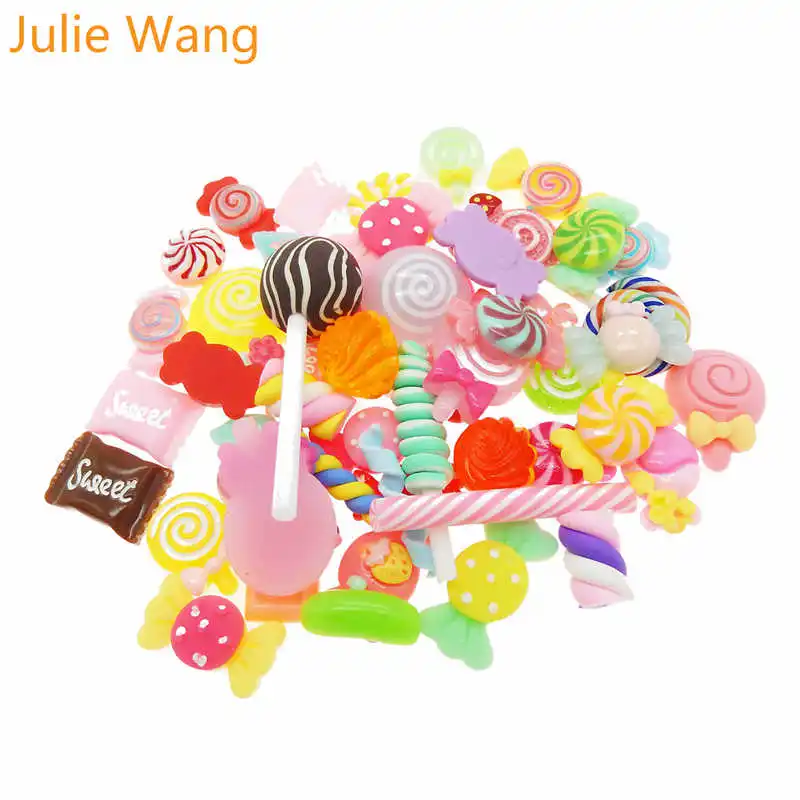 Julie Wang 20 шт. отправлено случайным образом из смолы красочные леденец слайм