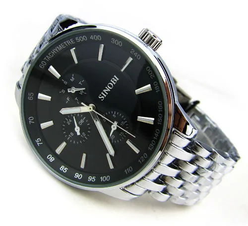 9268 Promotion Sinobi Luxury Brand Watches Men Quartz Full steel Watch business Male Clock Hours Relogio Masculino | Наручные часы