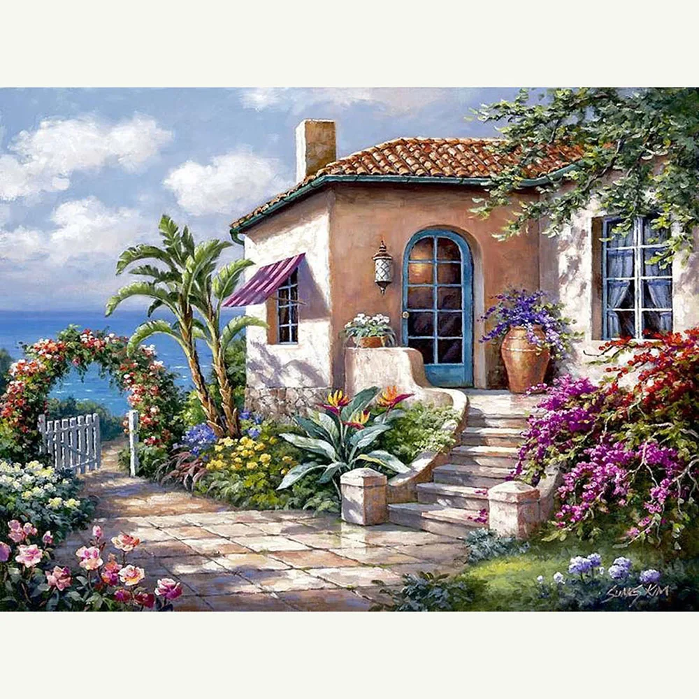 

5D DIY Full Square/round Diamond Painting Seaside home Embroidery Cross Stitch Rhinestone Mosaic Home Decor