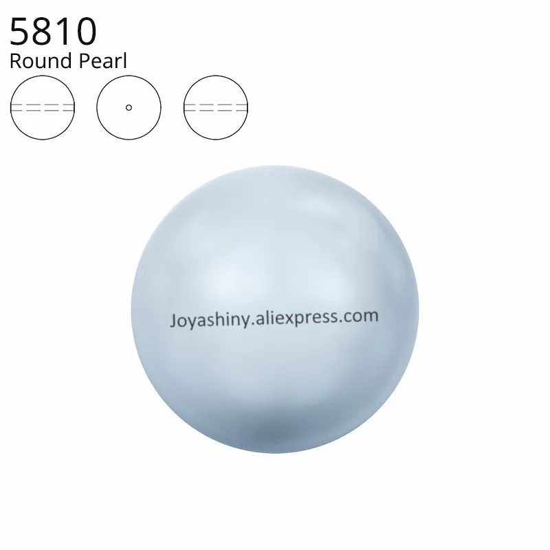 Light Blue 302 Кристалл от Swarovski 5810 круглая жемчужная бусина с полным просверленным отверстием, Бисероплетение для DIY браслетов, ювелирных изделий - Цвет: Light Blue 302