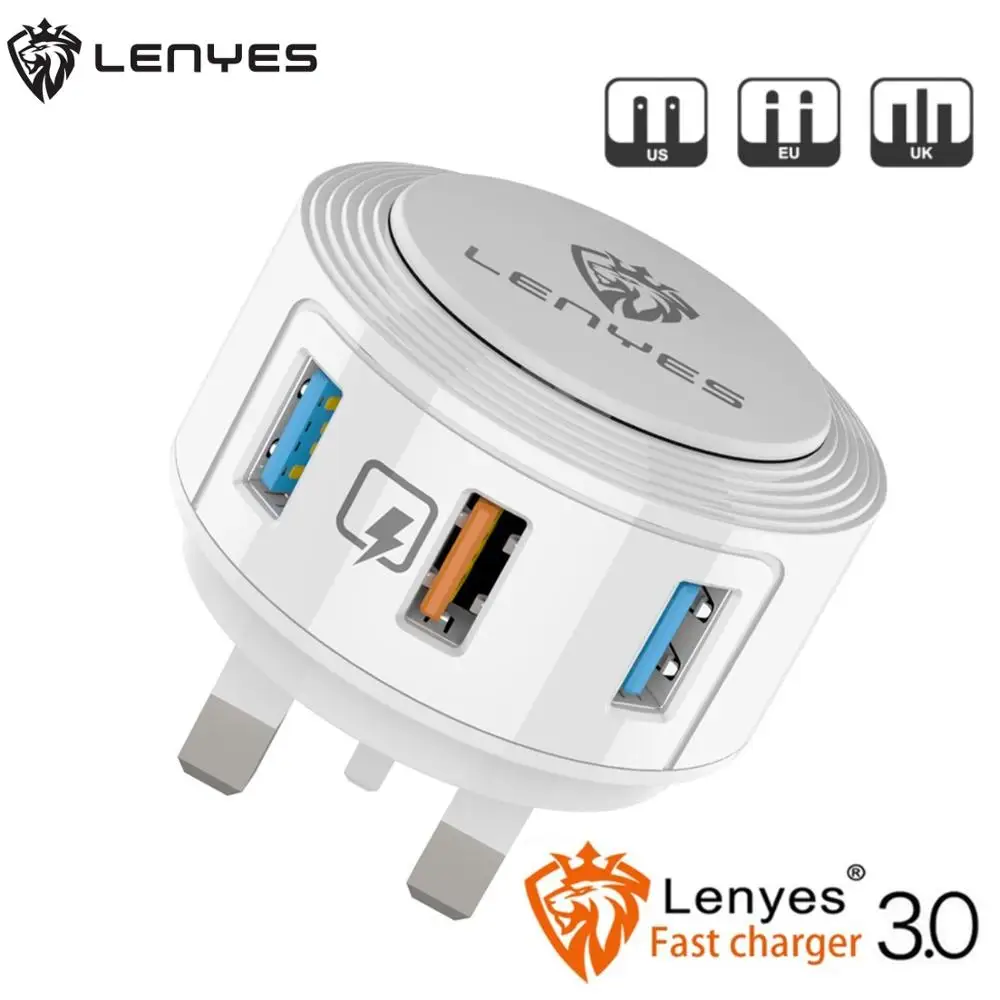 Адаптер для быстрой зарядки Lenyes 28 Вт 3 USB порта 5 В А|Зарядные устройства| |