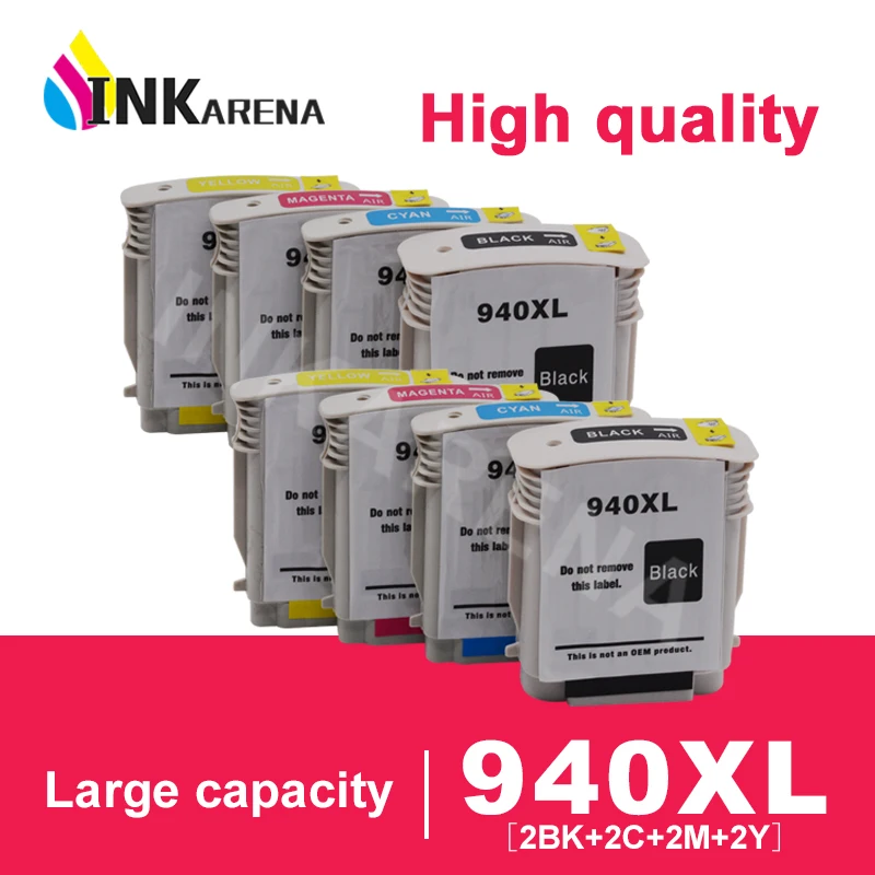 

INKARENA 8Pcs Ink Cartridges For HP940 For HP 940 940XL OfficeJet Pro 8000 A809a A811a A809n Wireless Printer Cartridges