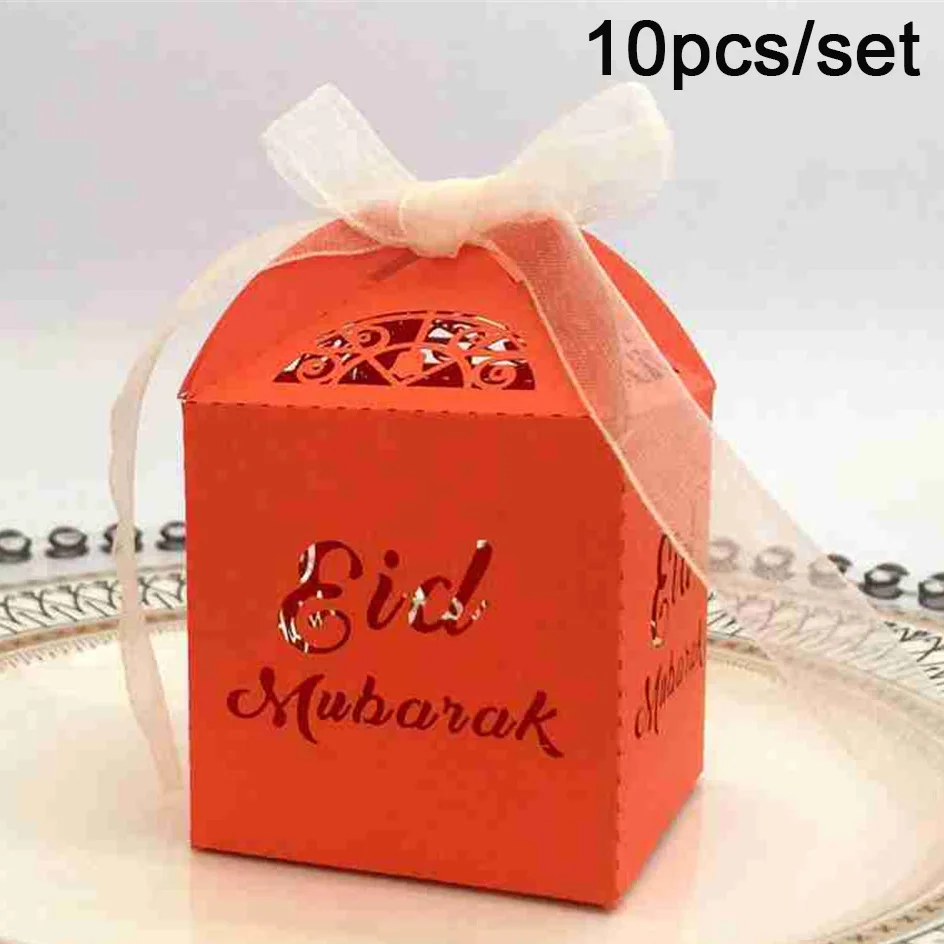Eid Mubarak Gift OurWarm ИД Мубарак Подарочная коробка мусульманский фестиваль Декор баннер огни деревянная подвеска Исламская мусульманская молитва коврик Рамадан Карим Вечерние - Цвет: Eid Mubarak Gift