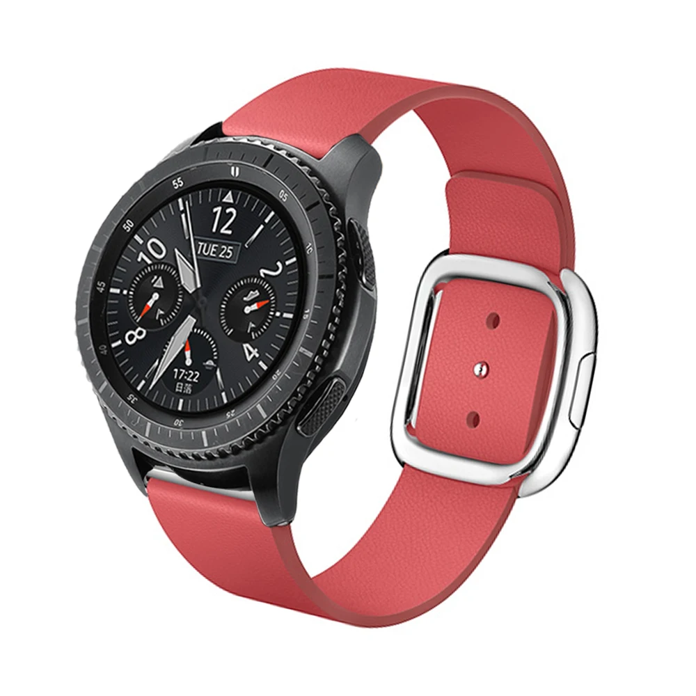 22 мм Современная застежка ремешок из натуральной кожи для huawei часы GT samsung Galaxy Watch 46 MM браслет ремешок для наручных часов для Шестерни S3 браслет