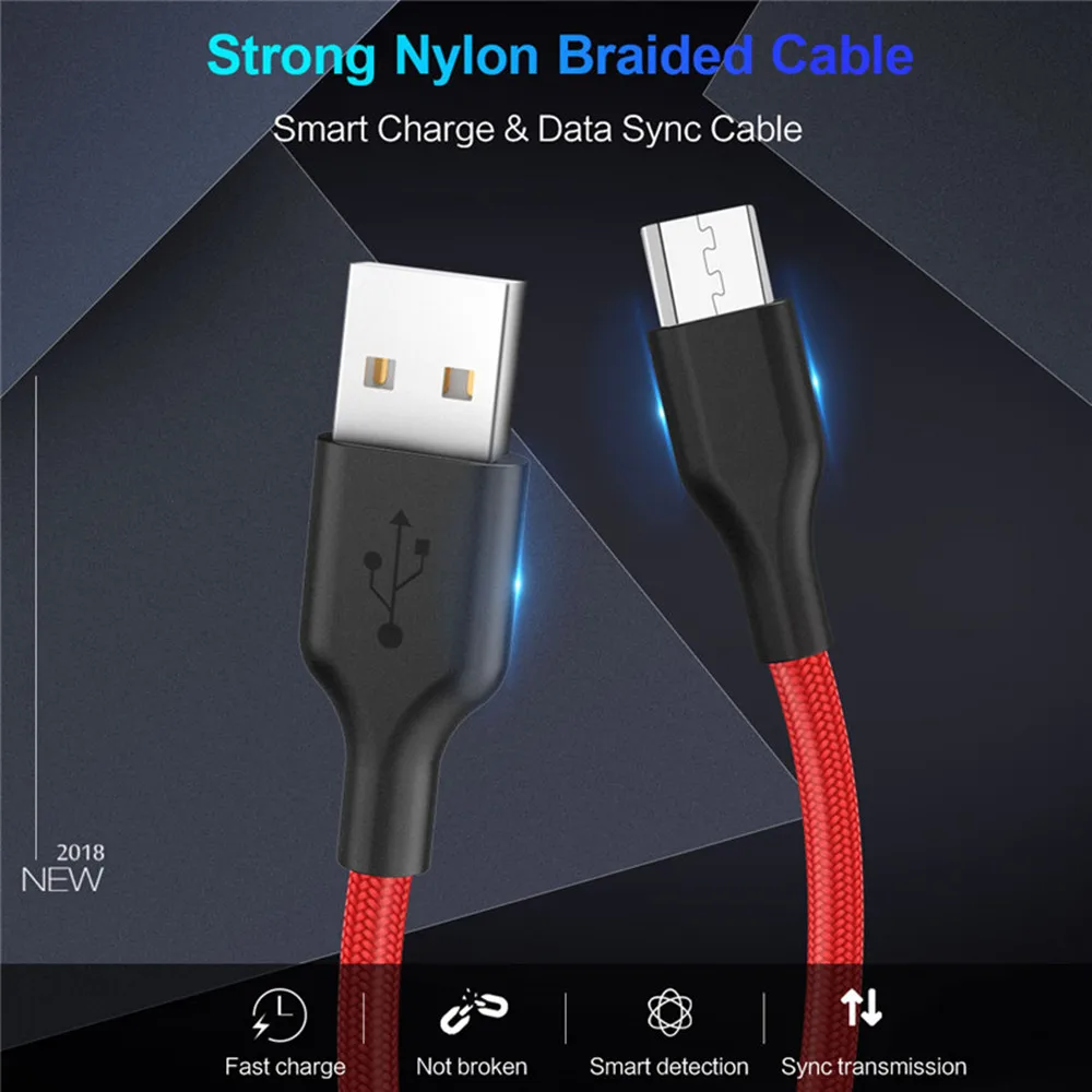 Кабель Micro USB для быстрой зарядки Huawei зарядного устройства Microusb Samsung S7 Xiaomi Redmi Note5