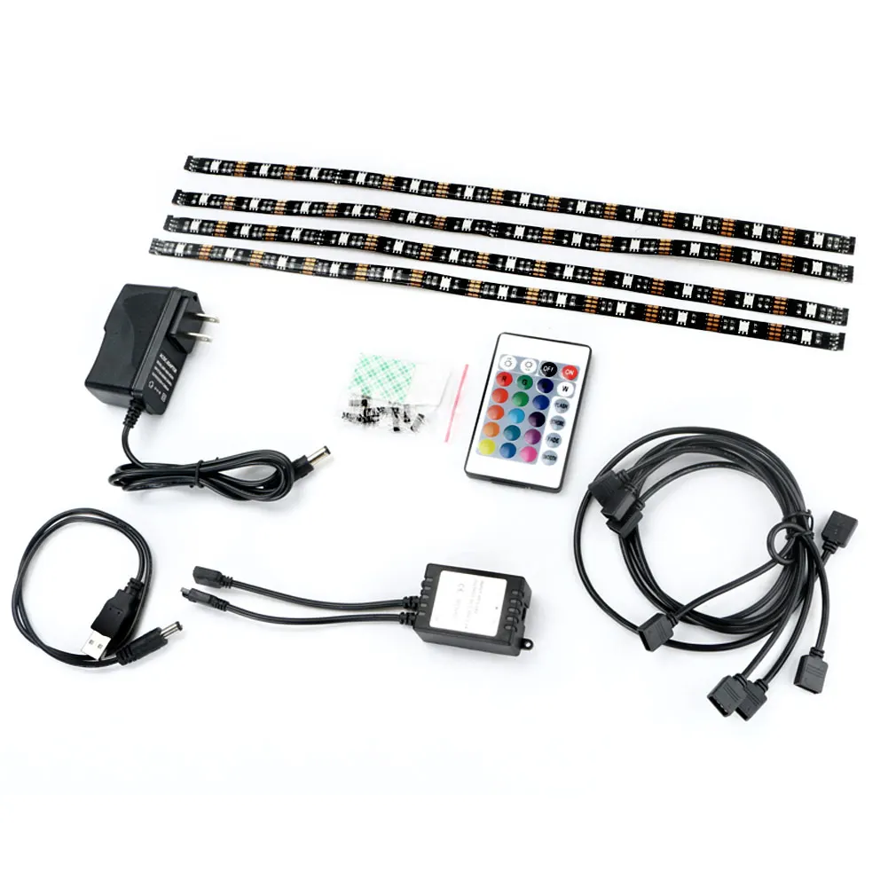 4 шт. светодиодная ленсветильник с пультом ДУ 5 В 12 светодиодов|5v rgb|strip lighttv backlight |