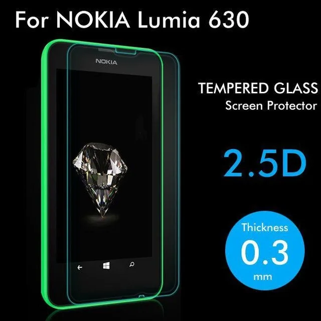 2.5D Закаленное стекло для Nokia Lumia 630 Высококачественная защитная пленка