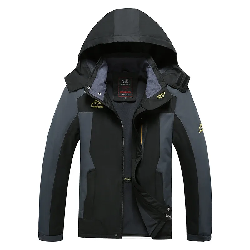 Повседневная мужская куртка размера плюс 6XL 7XL 8XL с капюшоном из флиса