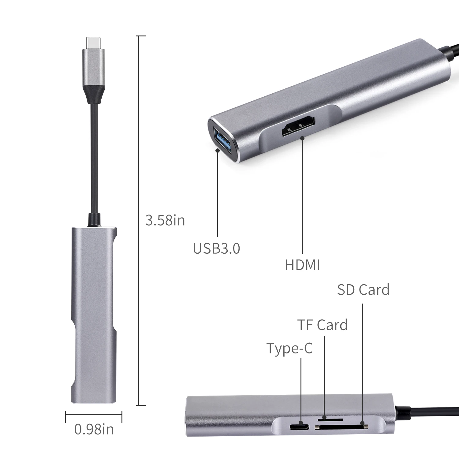 USB Type C адаптер для чтения карт памяти Thunderbolt 3 Dex HDMI 4K 0 TF MacBook Air Pro Samsung S8|USB-хабы| |