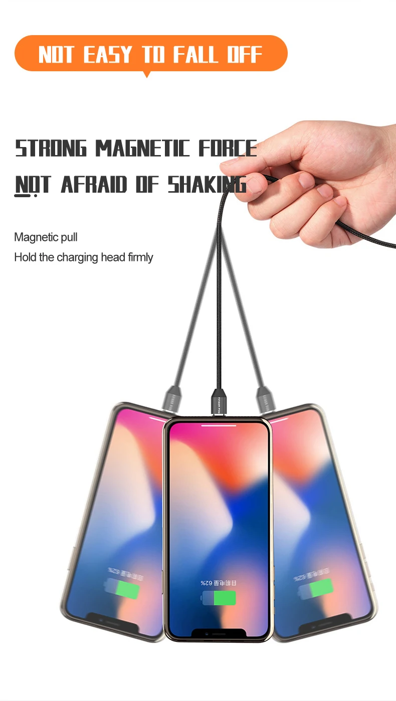 Fingerpow Магнитная Быстрая зарядка мини powerbank для iphone android type C внешняя зарядка аккумулятора 18650 Powerbank USB кабель для передачи данных