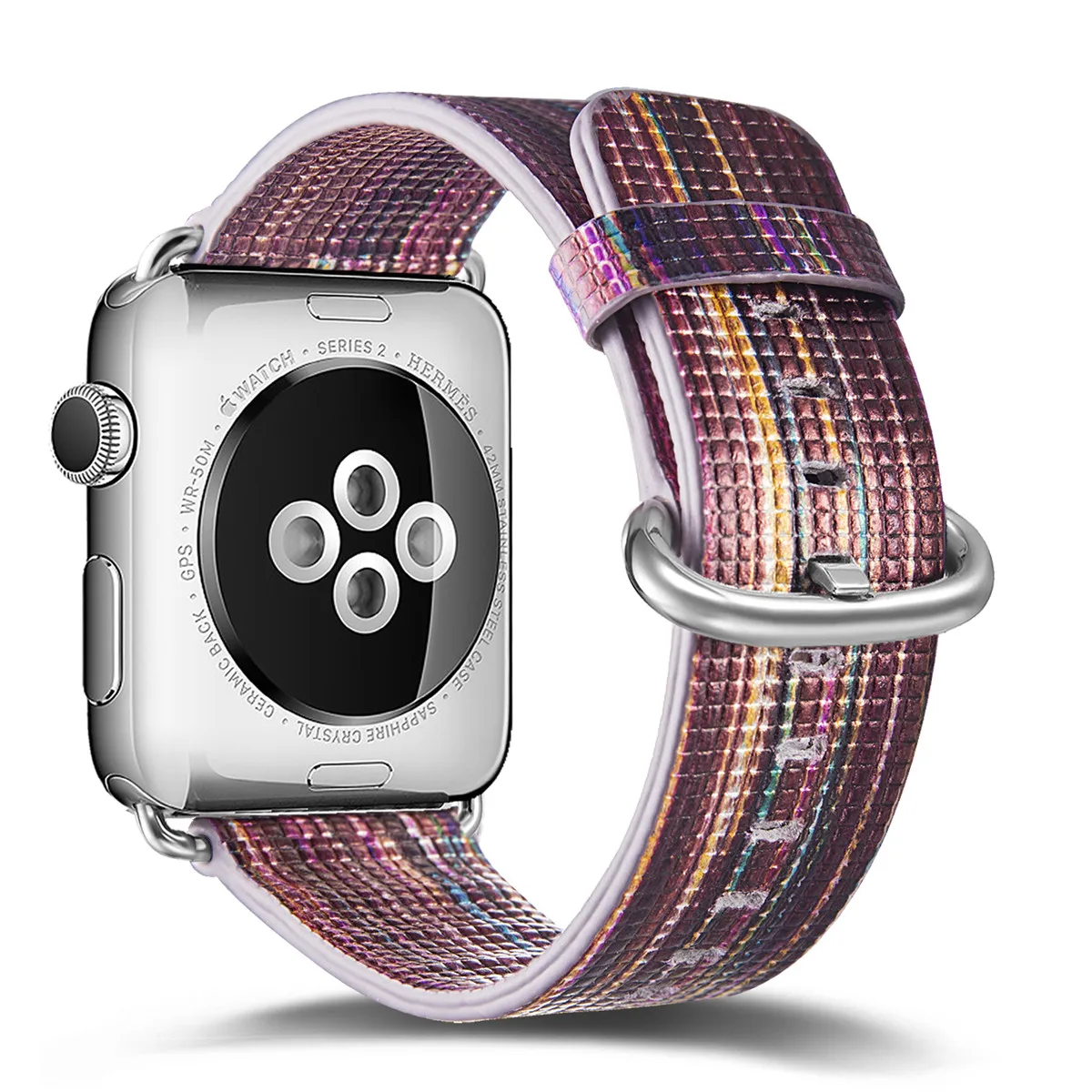 Ремешок для часов Apple Watch цветной ремешок из натуральной кожи в полоску 1/2 мм|band for