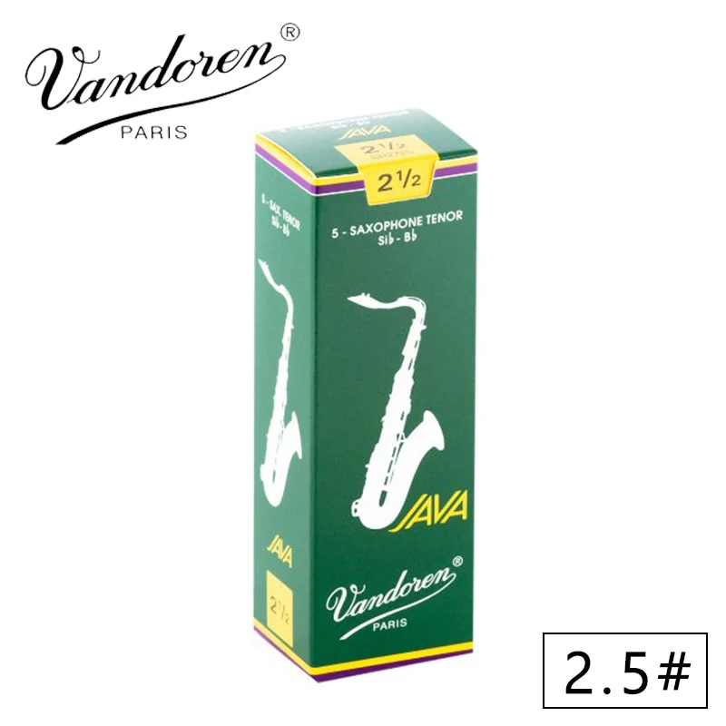 Франция Vandoren JAVA саксофон Tenor Sib Bb сила тростника 2,5#, 3# серый зеленый коробка из 5 [ ] - Цвет: 2 and half