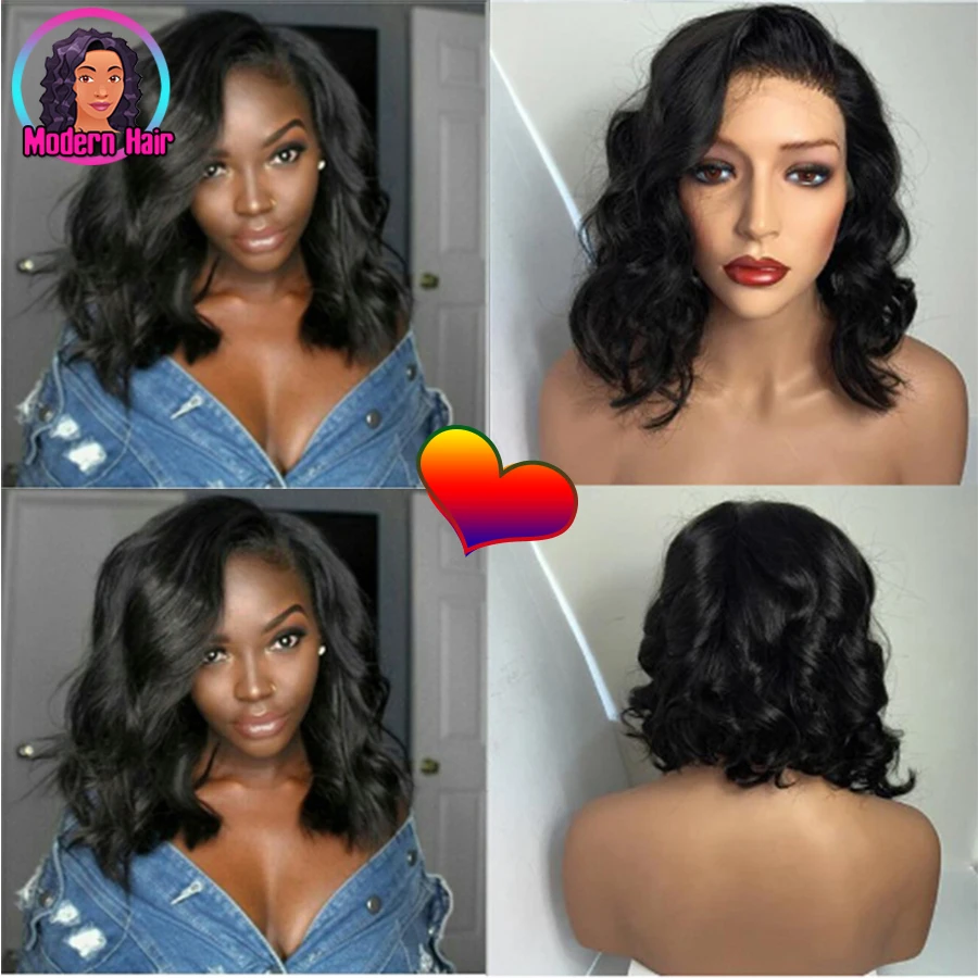 Glueless Полный Парик Шнурка Короткий Боб Шнурок Человеческих Волос Парики для