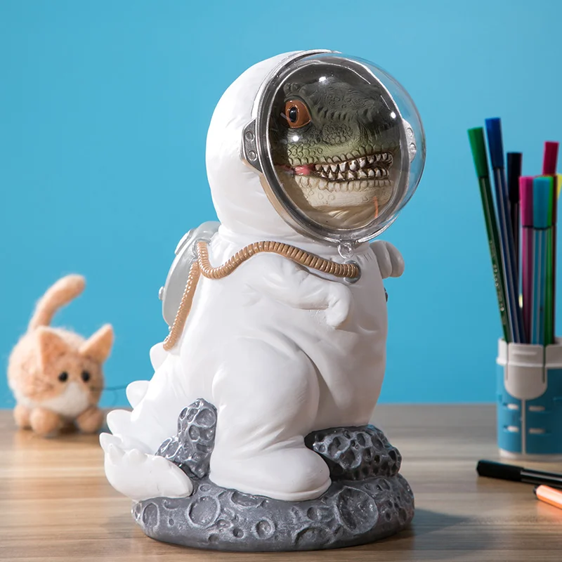 Funny crocodile astronaut resin decoration Money Boxes Personality cartoon child gift piggy bank | Дом и сад