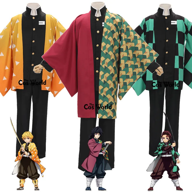 Убийца демонов: Kimetsu no Yaiba Kamado Tanjirou Agatsuma Zenitsu Tomioka Giyuu Haori плащ форма костюм для