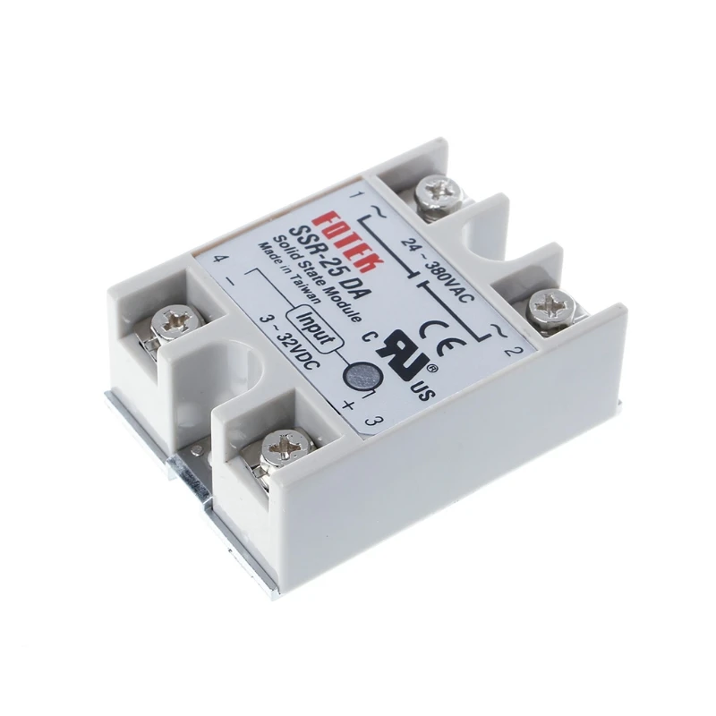 Твердотельный релейный модуль SSR-25DA 25A 250V 3-32V DC вход 24-380VAC выход