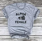 Женская хипстерская футболка Alpha, стильная футболка с графическим рисунком и надписью, серая одежда унисекс, эстетичные Цветочные футболки в стиле Харадзюку