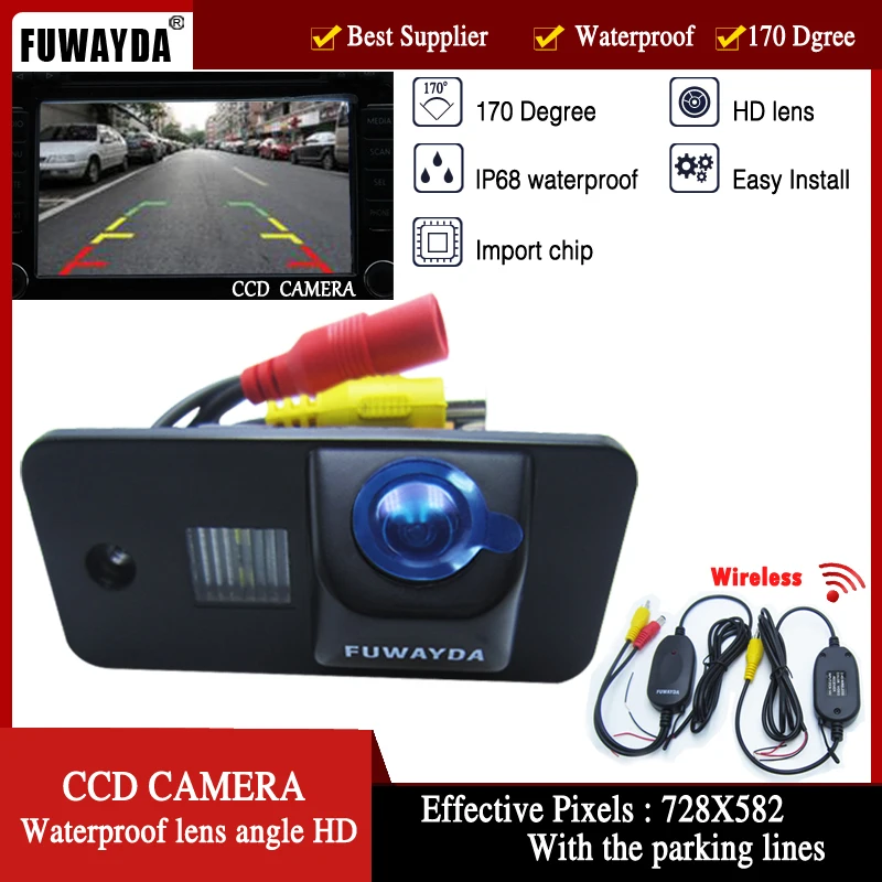 

FUWAYDA CCD CAR REAR VIEW REVERSE With PARKING LENS BACKUP CAMERA 170 DEGREE for AUDI A3 A4 A5 A6 A6L A8 Q7 S4 RS4 S5 Q5 HD