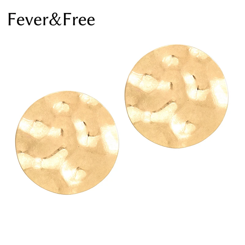 Fever &amp Free панк большие круглые серьги-гвоздики Золотые женские геометрические