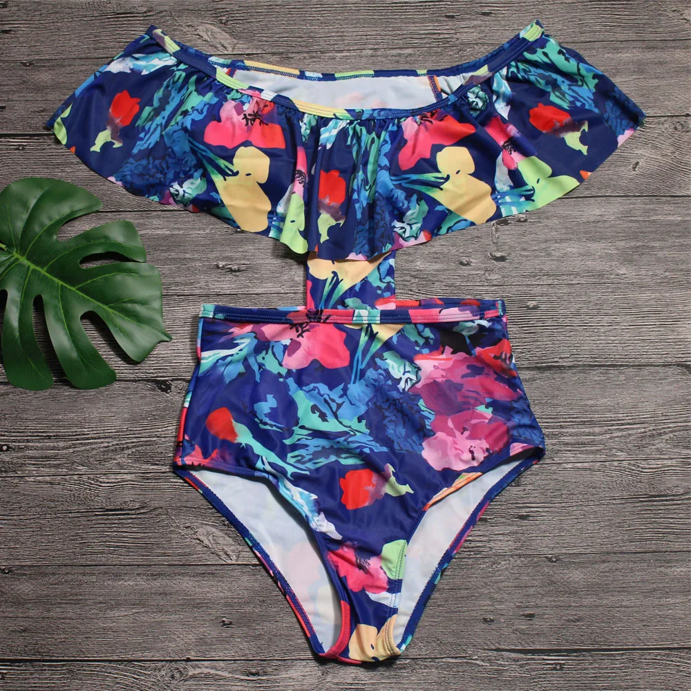 One Piece Swimsuit Sexy Swimwear Women 2018 Summer Beach Wear Bathing Suit Bandage Backless Halter Top Monokini Bodysuit | Спорт и