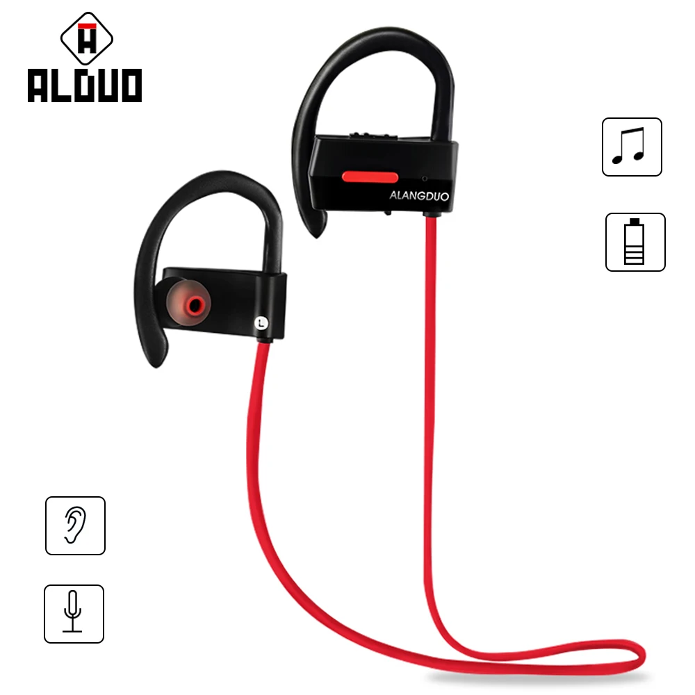 ALANGDUO A1 auriculares inalambrico bluetooth гарнитура водонепроницаемый беспроводной спортивный бас Ecouteur Bluetooth V4.1 наушники с микрофоном