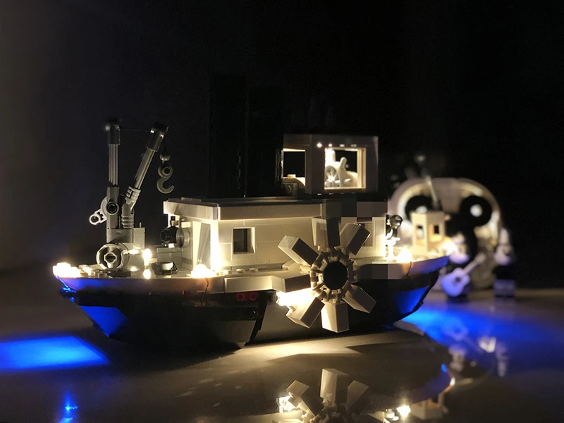 Сериалы DisneyING Steamboat Willie набор со светодиодной подсветкой строительные блоки кирпичи идеи Мальчик Дети подарки на день рождения