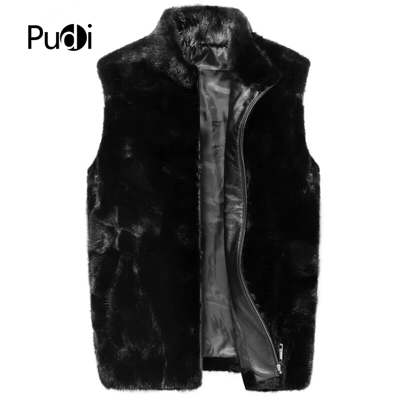 PUDI MT851 2018 Для мужчин новая мода натуральный мех норка меховая жилетка куртка для