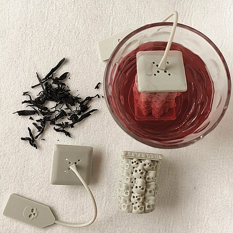 Silicone Tea Infuser Strainer Filter for Tea Bones Skull Tower - Food Grade image 4