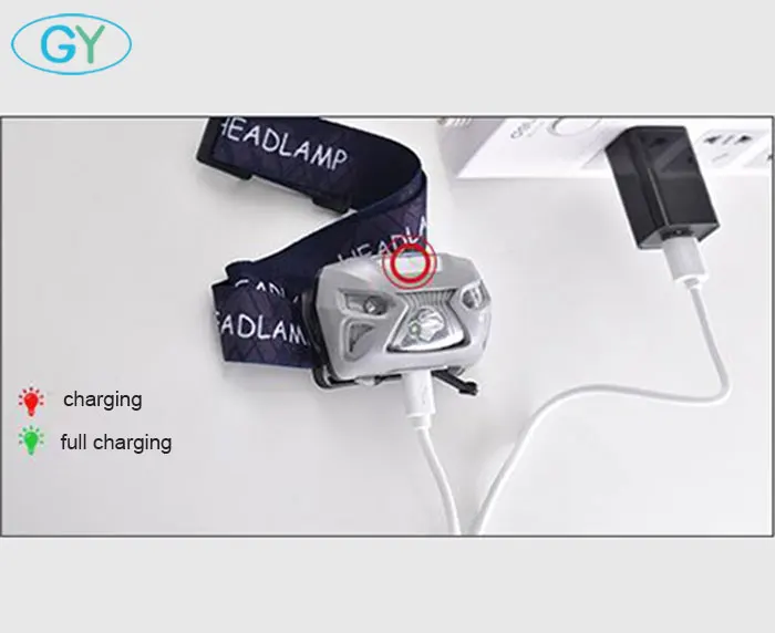 Датчик движения светодиодный налобный фонарь USB Перезаряжаемый водонепроницаемый налобный фонарь для наружного кемпинга ночной рыбалки