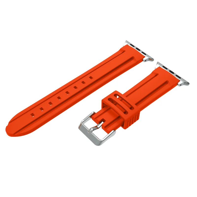 

For Apple Watch 1 2 3 Series Monochrome Silicone Strap Double Groove Silicone Sports Watch Strap Band 38/42mm