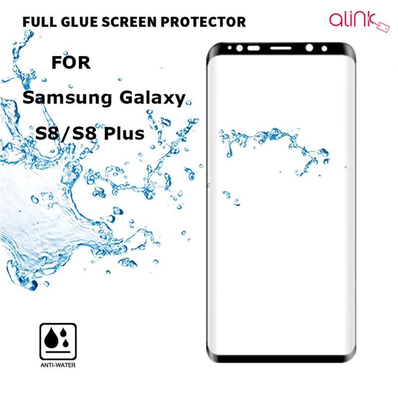 AINY New Full Cover Glue 3D Curved Case for Samsung Galaxy S8 S8+ Plus Friendly Gorilla Tempered Glass Screen Protector | Мобильные