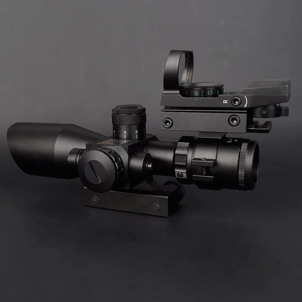 Тактический прицел 2 5-10x40 оптический для охотничьей винтовки с красной точкой и 4