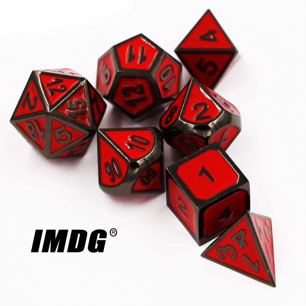 IMDG 7 шт./компл. креативная РПГ игра игральные кости многогранные металлические DND