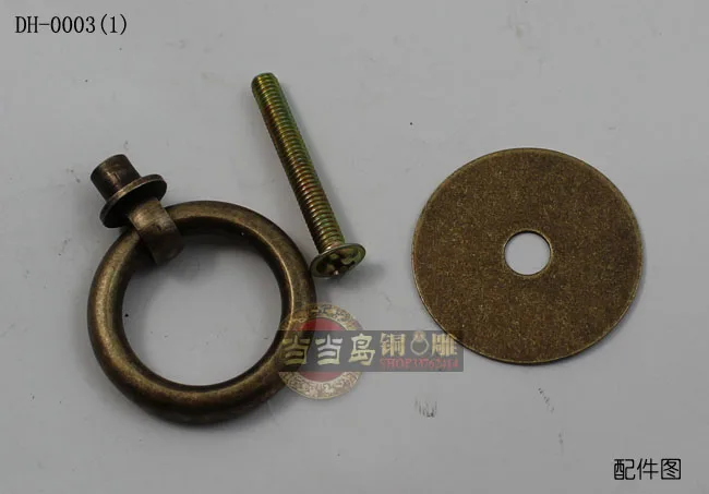 30 мм китайские антикварные ручки для ящиков из чистой меди маленькие круглые