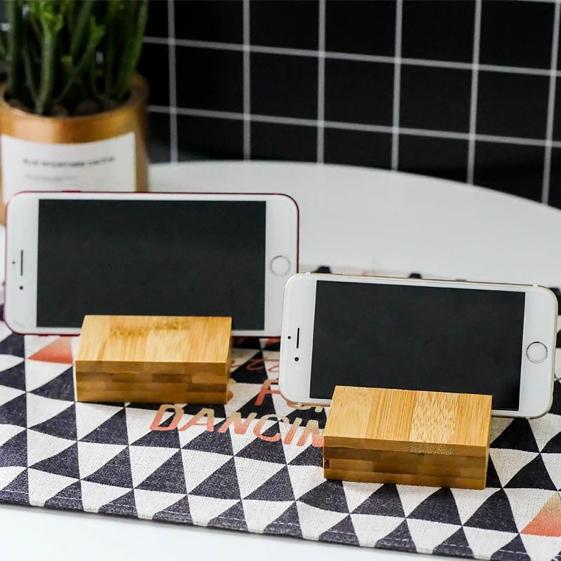Zakka Style Bamboo Desk Organizer Square Multi-Use Storage Holder Photo Frame/Phone Eco Natural Wood Display | Дом и сад
