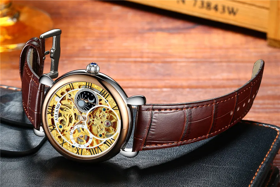 AILANG Tourbillon новые бизнес мужские часы Топ бренд Роскошные водонепроницаемые