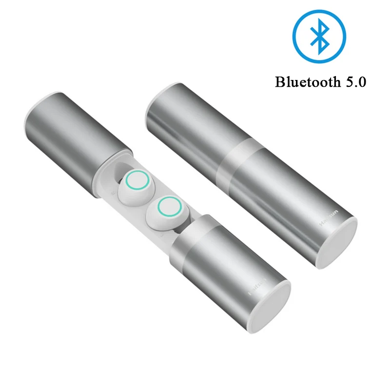 Moloke беспроводные наушники стерео Bluetooth наушники мини TWS Музыкальная гарнитура с зарядным устройством - Цвет: Silver