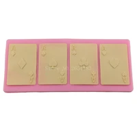 playing cards shape lace silicone fondant soap 3d cake mold cupcake jelly candy chocolate decoration baking tool moulds fq2866