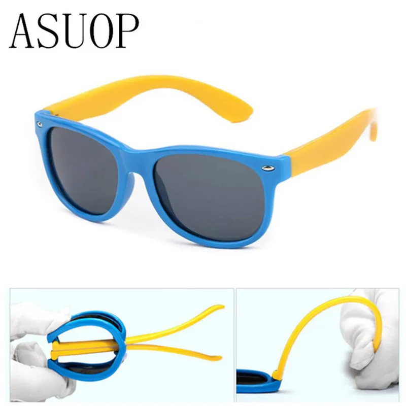Солнцезащитные очки ASUOP с силиконовыми поляризационными стеклами UV400 для мужчин