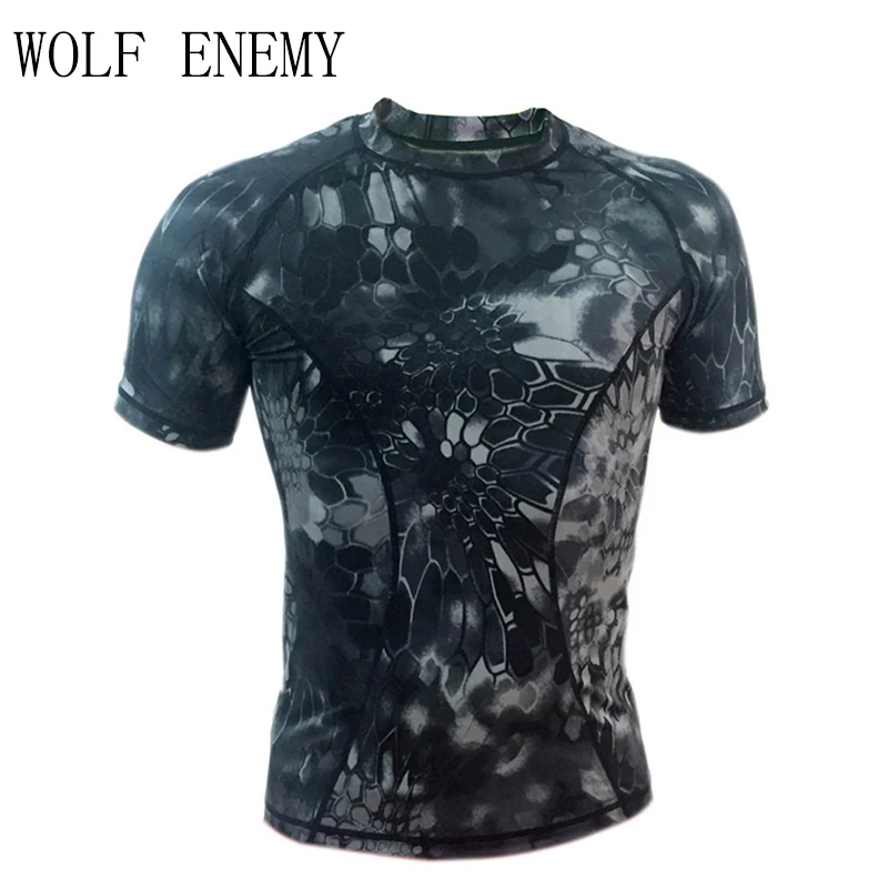 Новая быстросохнущая камуфляжная футболка из кожи питона для мужчин и женщин