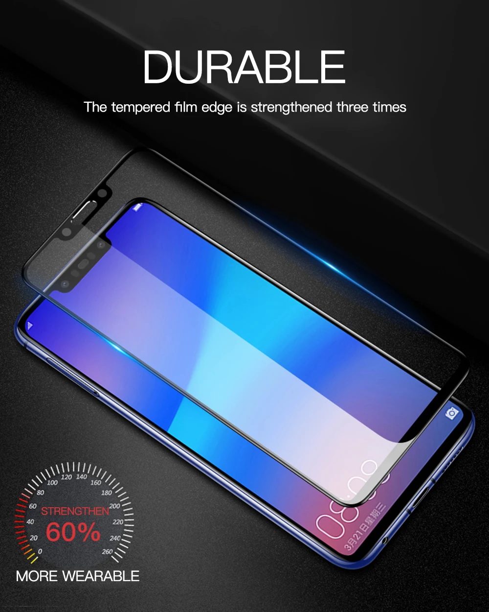 20D закаленное защитная стеклянная пленка для экрана для huawei Honor 8X V20 Nova 2 4 3e P20 P30 Lite View mate 20 P 30 полная защита пленки
