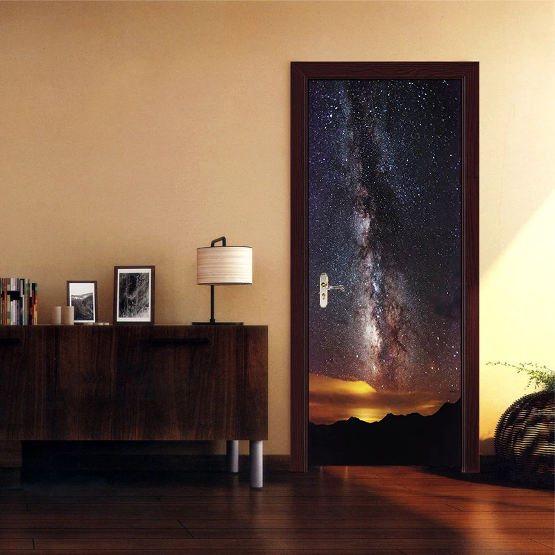 2 шт./компл. самоклеящаяся настенная бумага Sunset Star River искусство ПВХ настенные