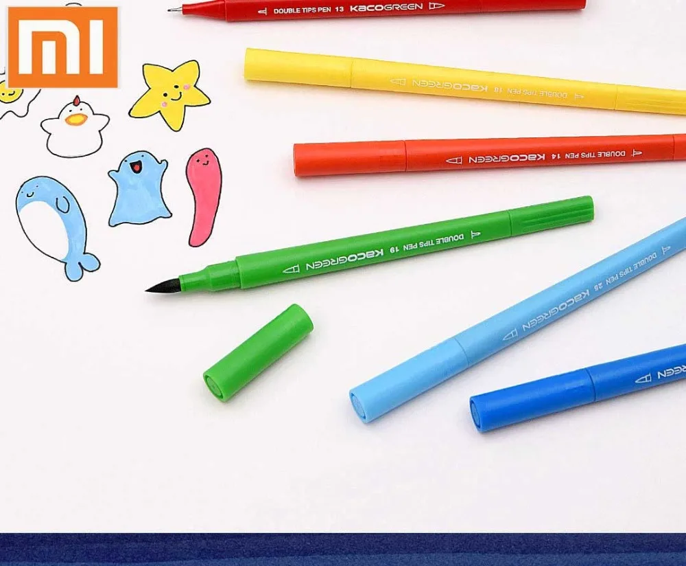 Xiaomi mijia Colorful sign pen KACO 36 andy colors options Double head Design Package Sell Highly Safety Mutiple Function | Канцтовары