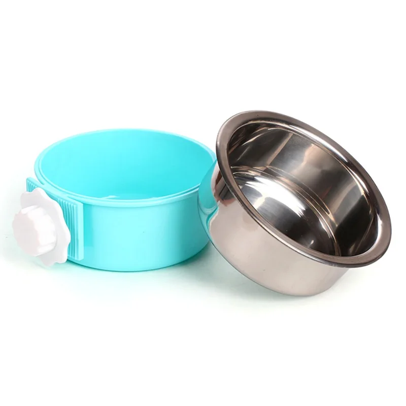 Multi-Colors Stainless Steel Dogs/cats/birds Pet Bowl Feeding Hanging In The Cage Dog Food Container Accessory For Dogs 3 Colors | Дом и сад