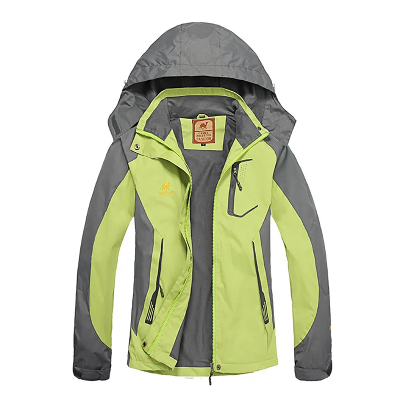 Зеленый Для женщин Mountainskin куртка Демисезонный Водонепроницаемый Softshell куртки пальто для активных видов спорта вне помещений для походов, альпинизма, туризма, куртка Велоспорт Джерси - Цвет: Зеленый