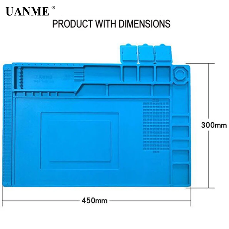 Термоизоляционный силиконовый коврик UANME 45x30 см Настольный платформа для