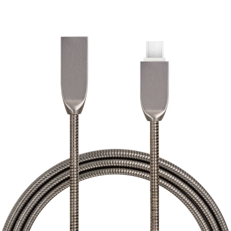 Sindvor 1 м металлический пружинный Micro USB кабель для синхронизации данных для samsung Xiaomi Android мобильный телефон Быстрая зарядка Microusb зарядное устройство провод