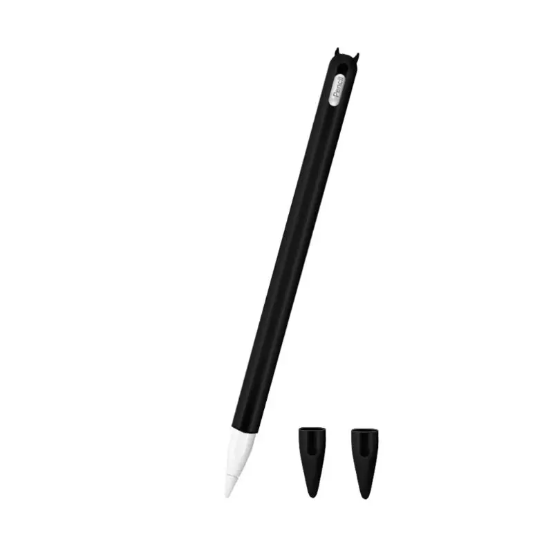 BK Портативный мягкий силиконовый защитный чехол для Apple ipad Pro Pencil 2nd - Цвет: BK